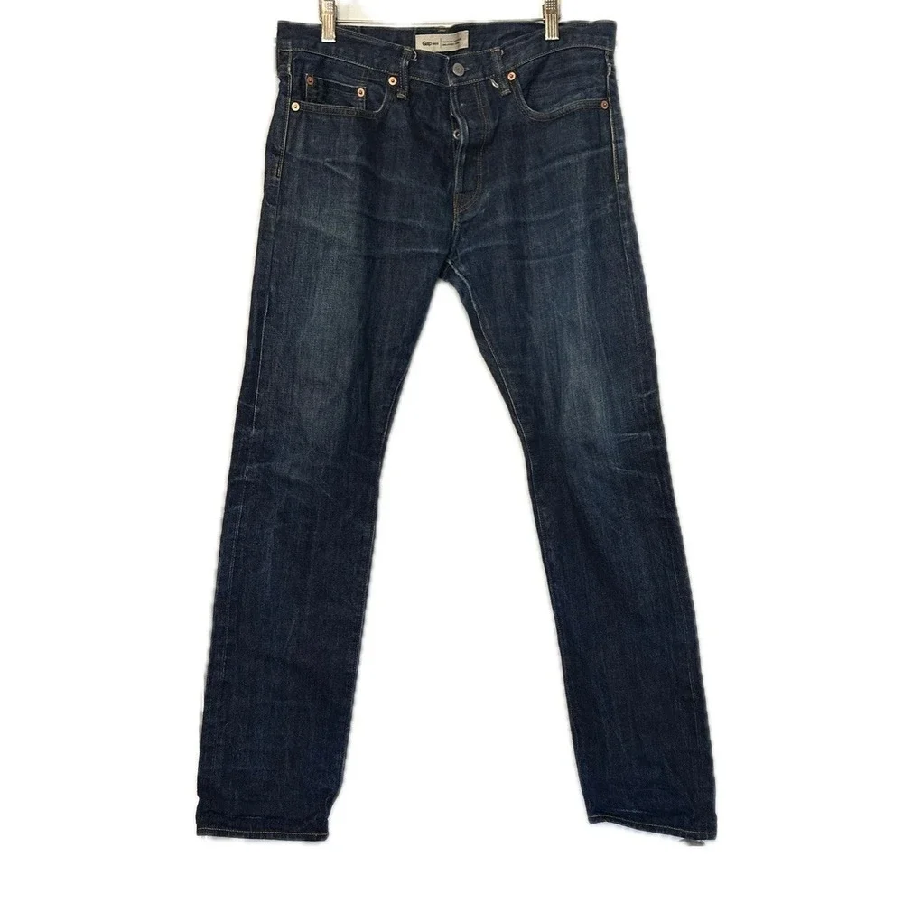 Gap Slim Jeans. Dark Wash. Distressed. Men's Size 33x32